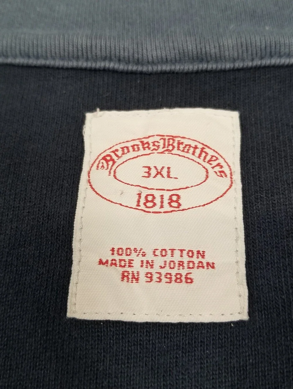 Brooks Brothers Quarter Zip Pullover Sweater Blue Mens 3XL Golf Casual Cotton